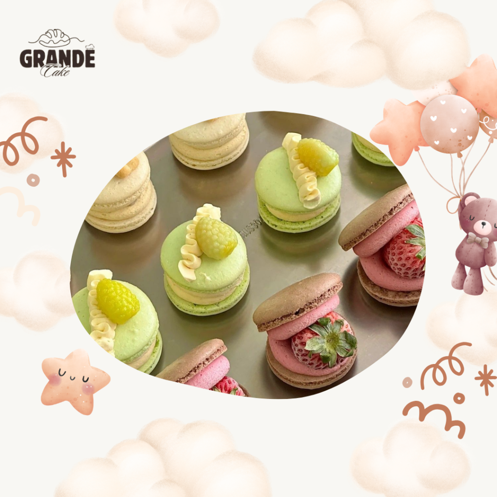 bánh macaron vị việt quất